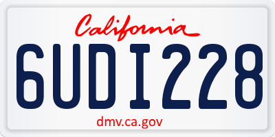 CA license plate 6UDI228
