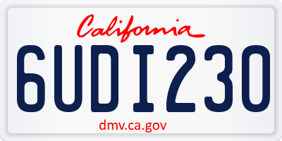 CA license plate 6UDI230