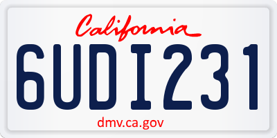 CA license plate 6UDI231