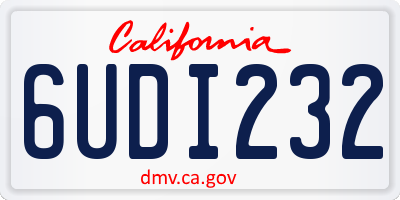 CA license plate 6UDI232
