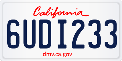 CA license plate 6UDI233