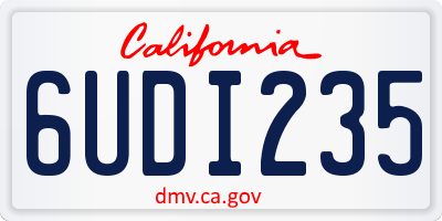 CA license plate 6UDI235