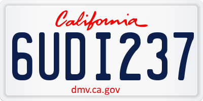 CA license plate 6UDI237
