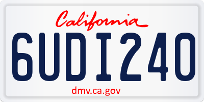 CA license plate 6UDI240