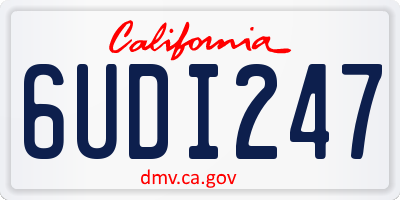 CA license plate 6UDI247