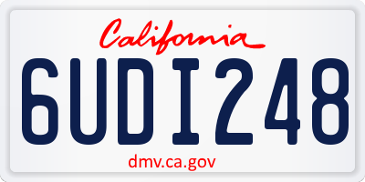 CA license plate 6UDI248