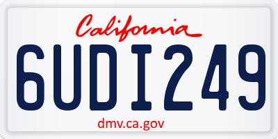 CA license plate 6UDI249