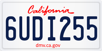 CA license plate 6UDI255