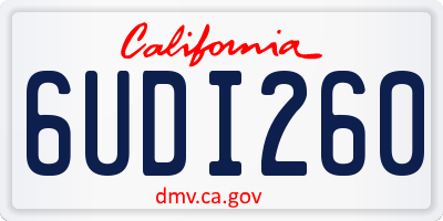CA license plate 6UDI260