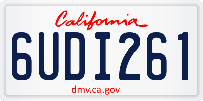 CA license plate 6UDI261