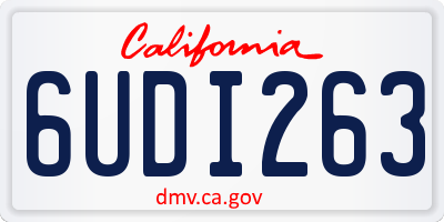 CA license plate 6UDI263