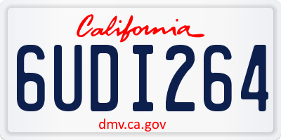CA license plate 6UDI264