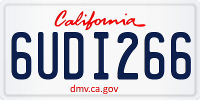 CA license plate 6UDI266