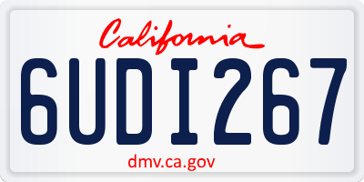 CA license plate 6UDI267