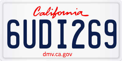 CA license plate 6UDI269