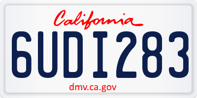 CA license plate 6UDI283