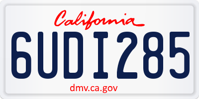 CA license plate 6UDI285