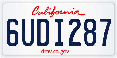 CA license plate 6UDI287