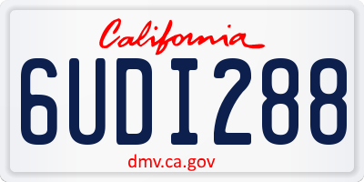 CA license plate 6UDI288