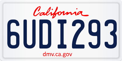 CA license plate 6UDI293