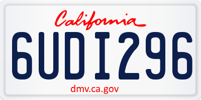 CA license plate 6UDI296