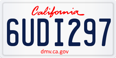 CA license plate 6UDI297