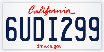 CA license plate 6UDI299