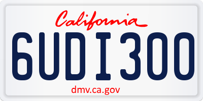 CA license plate 6UDI300
