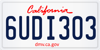 CA license plate 6UDI303