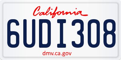 CA license plate 6UDI308
