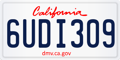 CA license plate 6UDI309