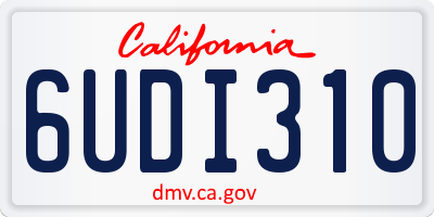 CA license plate 6UDI310