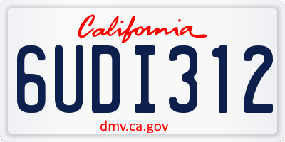 CA license plate 6UDI312