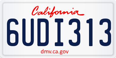 CA license plate 6UDI313