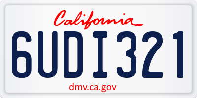 CA license plate 6UDI321