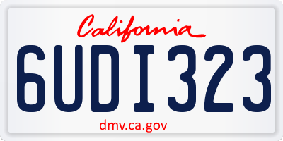CA license plate 6UDI323