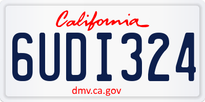 CA license plate 6UDI324