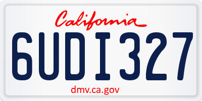 CA license plate 6UDI327