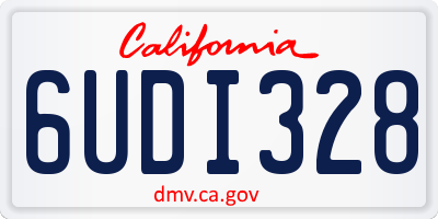 CA license plate 6UDI328