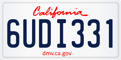 CA license plate 6UDI331