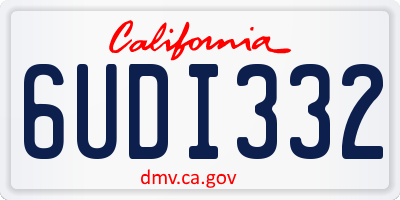 CA license plate 6UDI332