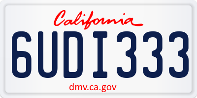 CA license plate 6UDI333