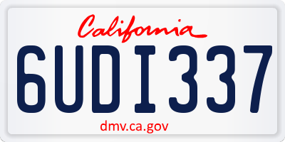 CA license plate 6UDI337