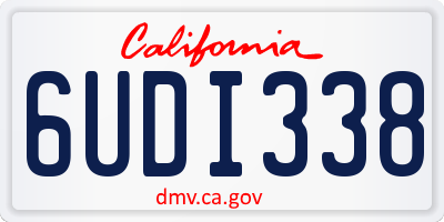 CA license plate 6UDI338