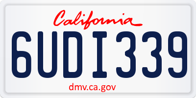CA license plate 6UDI339