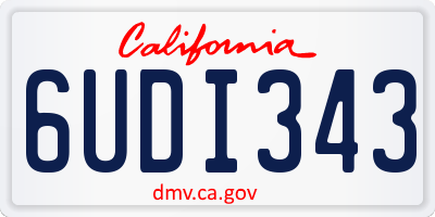 CA license plate 6UDI343