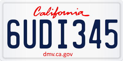 CA license plate 6UDI345