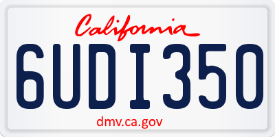 CA license plate 6UDI350