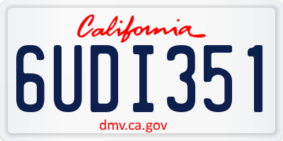 CA license plate 6UDI351