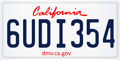 CA license plate 6UDI354